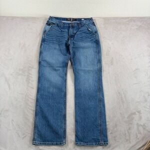 Ariat Jeans Rebar M4 Relaxed Boot Jeans‎ in Blue Men Fits 34x36 (Tag 33x36) Work